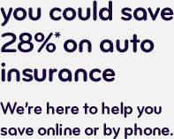 You could save 28% on auto insurance.