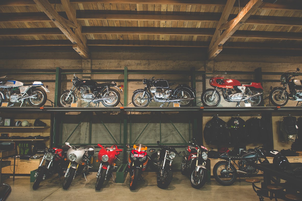 vintage motorcycle garage